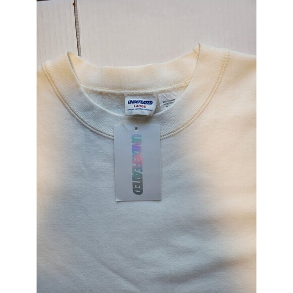 Undefeated 5 Strikes Logo White Red Ombre  Pullover Short Sleeve Sweater Mens L. - Picture 2 of 8